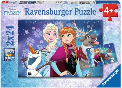 Enigmë Ravensburger Frozen - Northern Lights, 2 x 24 elemente - 1
