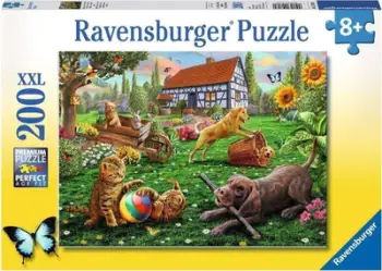 Puzzle Ravensburger XXL Animals in the Garden, 200 pjesë, për fëmijë 6+