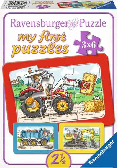 Puzzle Ravensburger - My First Puzzle Vehicles, 3 x 6 elemente - 1
