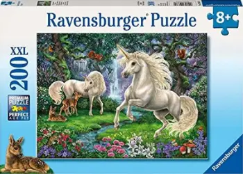 Puzzle Ravensburger: Mysterious Unicorns, 200 elemente, +8 vjeç