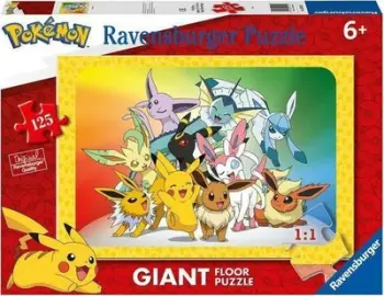 Puzzle Ravensburger Giant Pokemon, 125 pjesë, 70 x 50 cm, shumëngjyrësh