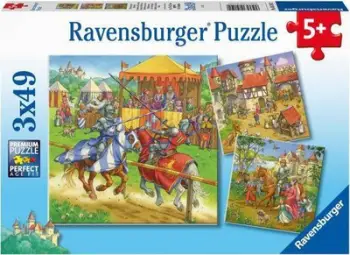 Puzzle Ravensburger Knights, 3x49 copë, shumëngjyrësh