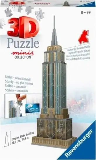Puzzle 3D Ravensburger Empire State Building, mini ndërtesë, plastikë