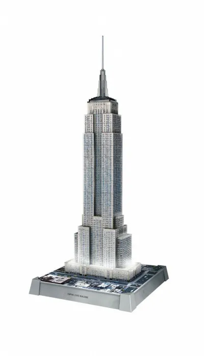 Puzzle 3D Ravensburger Iconics Empire State Building, me LED, shumëngjyrësh - 3