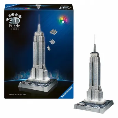 Puzzle 3D Ravensburger Iconics Empire State Building, me LED, shumëngjyrësh - 4