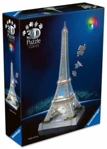 Puzzle 3D Ravensburger Light up Eiffel Tower, 235 pjesë, LED, shumëngjyrësh