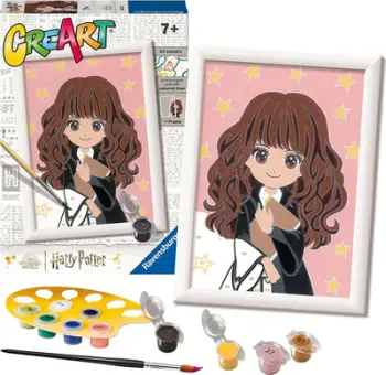 Set pikturimi me numra Ravensburger CreArt Harry Potter Hermione, me kornizë, për fëmijë