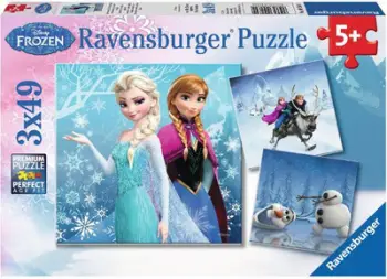 Lodër puzzle Ravensburger Frozen 092642, 3 copë, 49 elemente