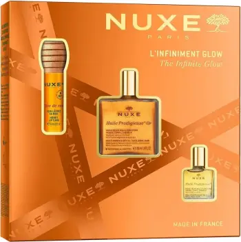 Set për trup e buzë Nuxe The Infinite Glow për femra 10ml + 50ml + 10ml