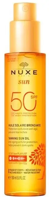 Vaj për diell dhe bronzim për fytyrë dhe trup Nuxe SPF 50, 150 ml
