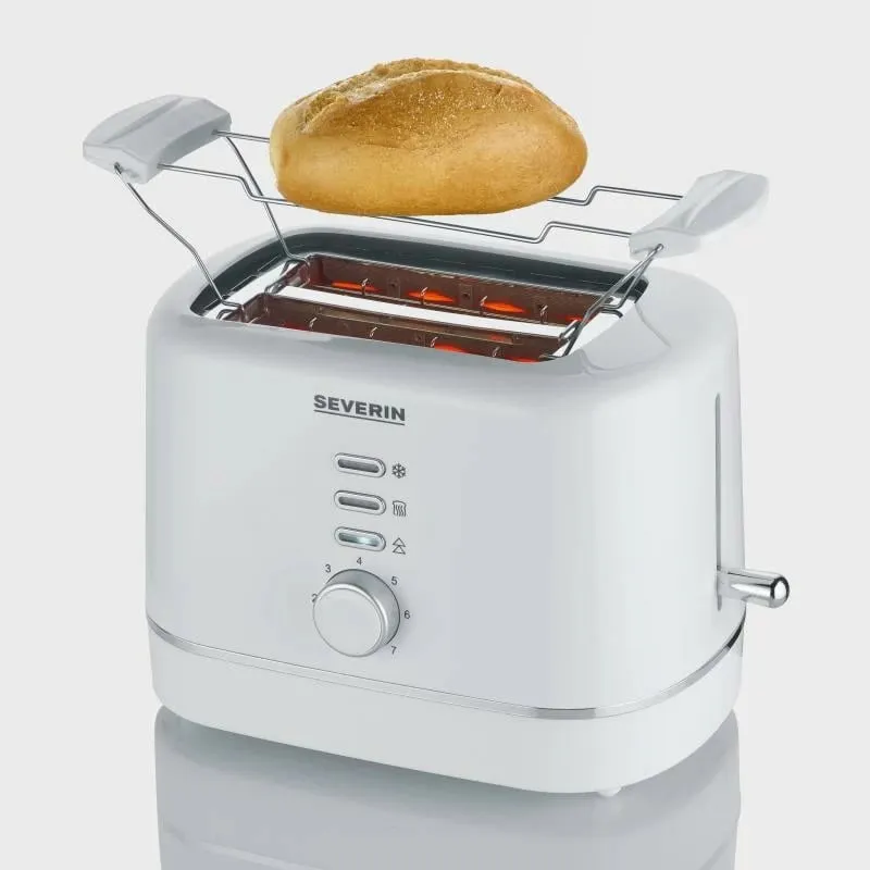 Toaster Severin AT4324 2 feta, qendrim i fetës, shkrirje dhe ngrohje, ngrohës briosesh i palosshëm, e bardhë - 2