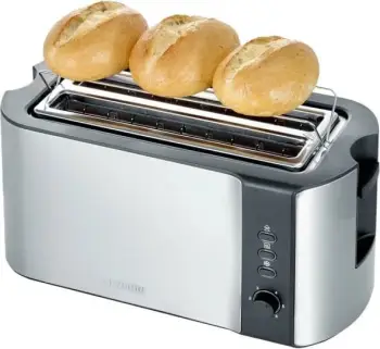 Toster, Severin, AT 2590, 4 feta, inox, argjendt e zi