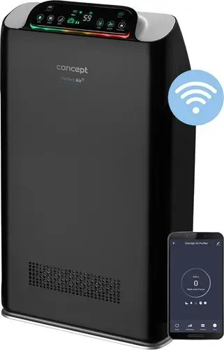Pastrues ajri Concept Perfect Air Smart CA2000, për 40 m², kontroll SMART, i zi argjendtë