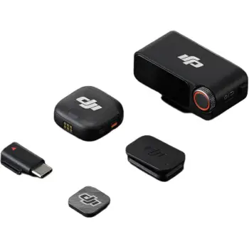 Mikrofon pa tela DJI MIC 3, 1 dërgues + 1 pranues, Bluetooth, 8 orë, i zi