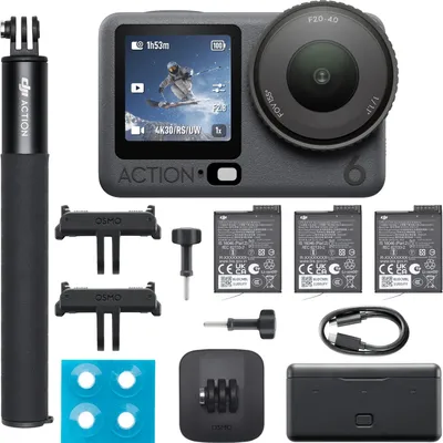 Kamerë aksioni DJI Osmo Action 6 Adventure Combo, 4K, rezistente ndaj ujit, e zezë - 1