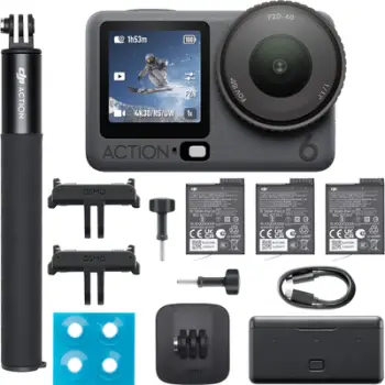 Kamerë aksioni DJI Osmo Action 6 Adventure Combo, 4K, rezistente ndaj ujit, e zezë
