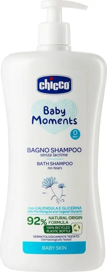 Shampon trup e flokë për fëmijë Chicco Baby Moments, 750ml