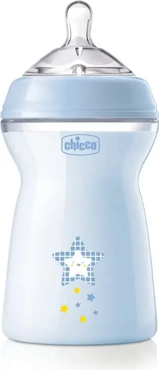 Biberoi Chicco NaturalFeeling, 330 ml, silikoni 6m+, blu