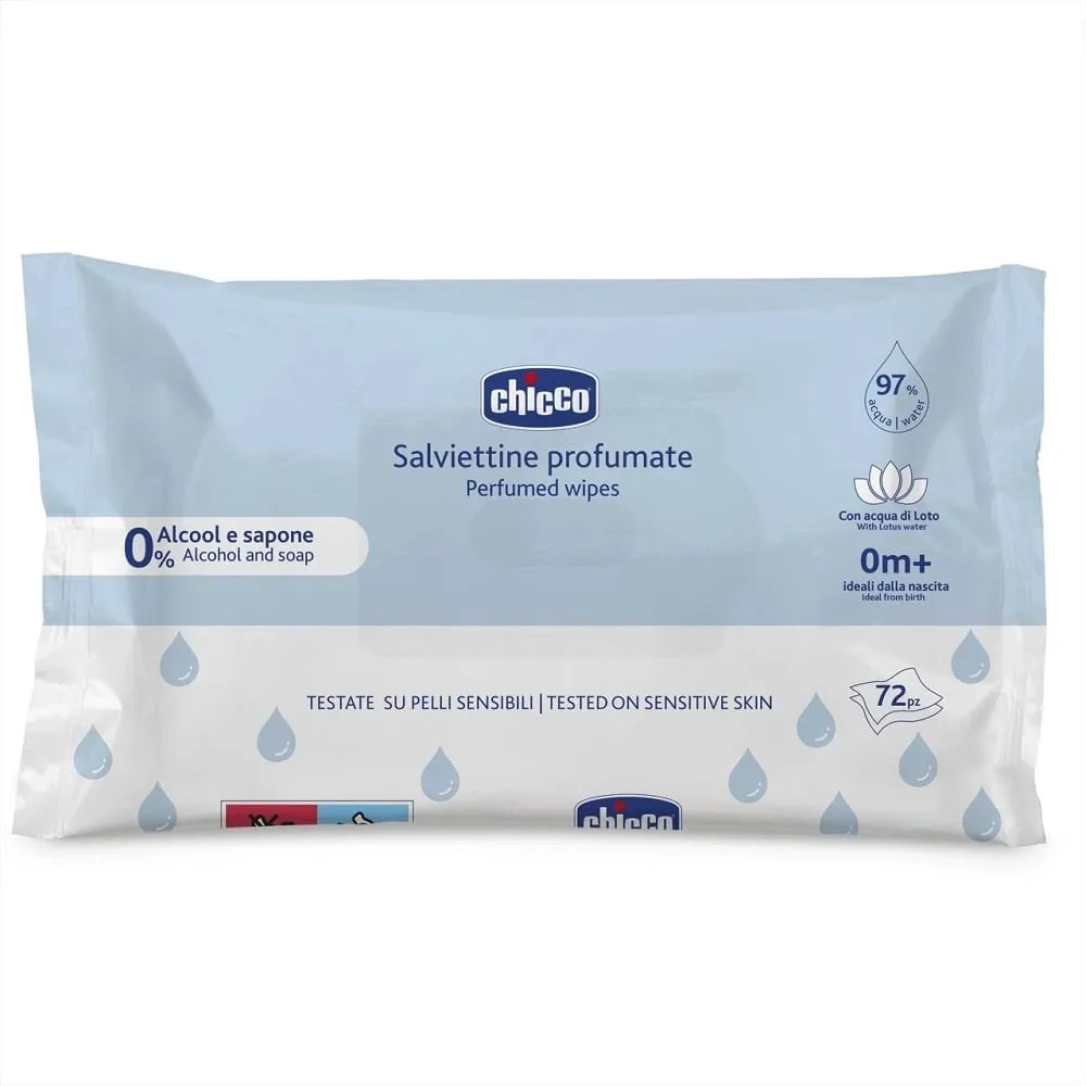 Peceta të lagura Chicco Care Wipes 0m+, 72 copë - 1