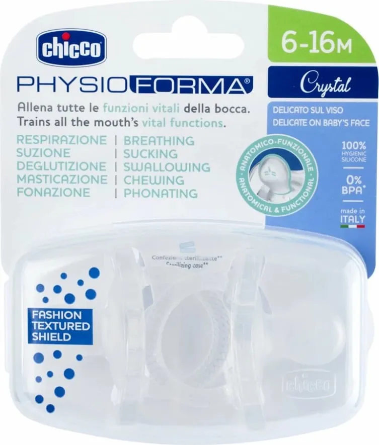 Biberon Chicco PhysioForma Crystal Silikon 6-16 muaj, 2 copë - 1