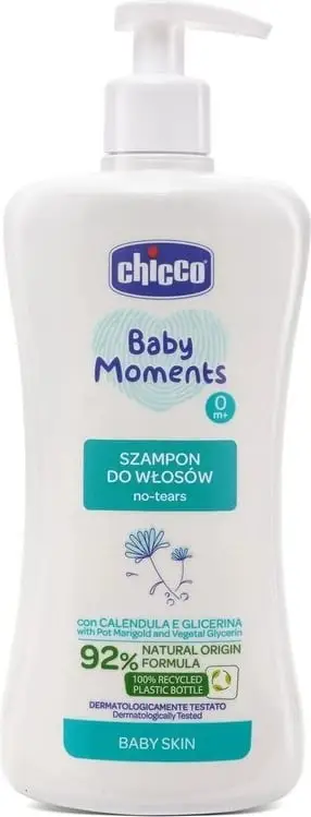 Shampon për fëmijë Chicco Baby Moments Hair Shampoo 0m+ uniseks 500ml