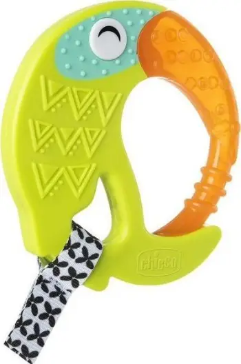 Unazë ftohëse për dhëmbëzim Chicco Water Teether Toucan, 6m+, shumëngjyrëshe