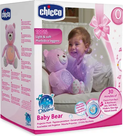 Lodër Chicco Teddy Bear me projektor, rozë - 3