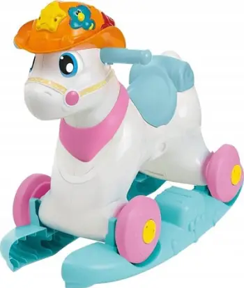 Lodër kalë luhatës Chicco Miss Baby Rodeo and Friends, ride-on 2 në 1, interaktive me tinguj, rozë
