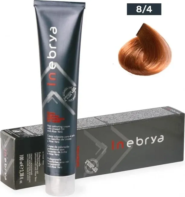 Ngjyrë për flokë Inebrya 8/4, bionde/bakër, 100 ml - 1