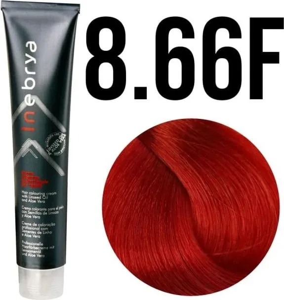 Ngjyrë për flokë Inebrya 8/66F, kuqe e zjarrtë, 100 ml - 1