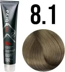 Ngjyrë për flokë Inebrya 8/1, bionde/hirtë, 100 ml