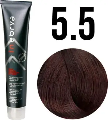 Ngjyrë për flokë Inebrya 5/5, gështenjë Mahagani, 100ml
