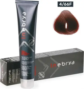 Ngjyrë për flokë Inebrya 4/66F, e kuqe, 100 ml