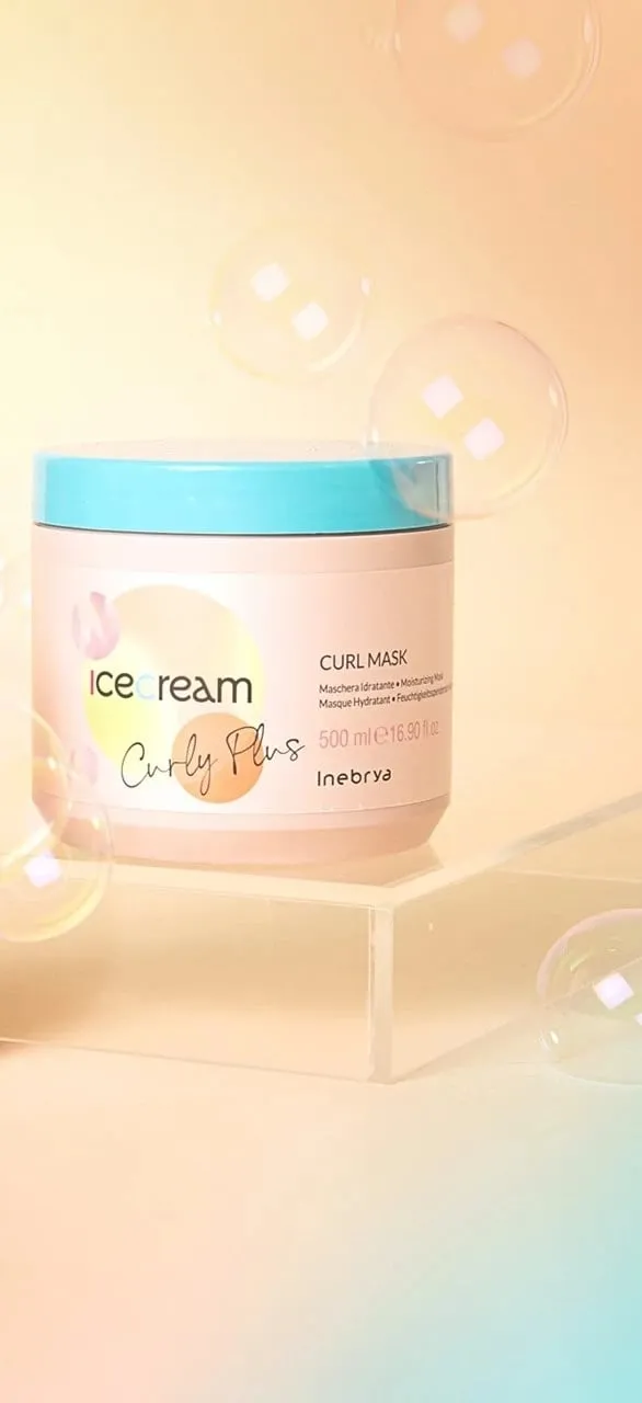 Maskë për flokë kaçurrela Inebrya Ice Cream Curly Plus, 500 ml - 2