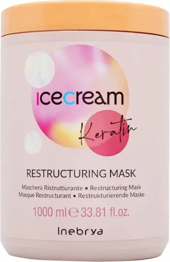 Maskë Inebrya Ice Cream Keratin Restructuring, 1000 ml