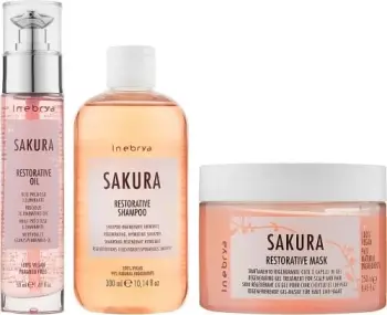 Set për flokë Inebrya Sakura shampoo 300 ml + maskë 250 ml+ serum 50 ml