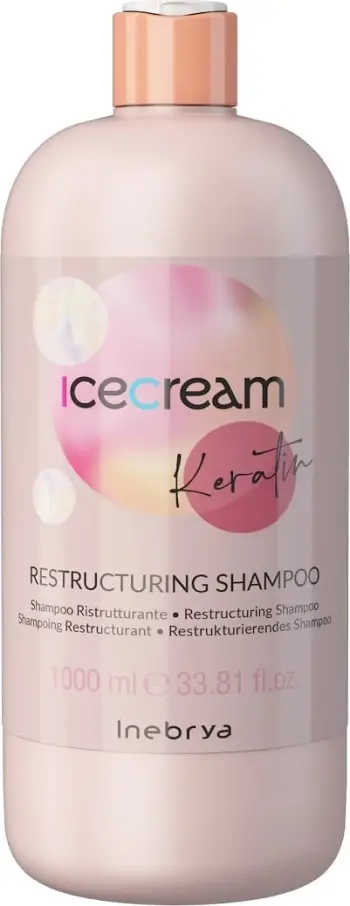 Shampo për flokë Inebyra Ice Cream Keratin Restructuring, 1000 ml