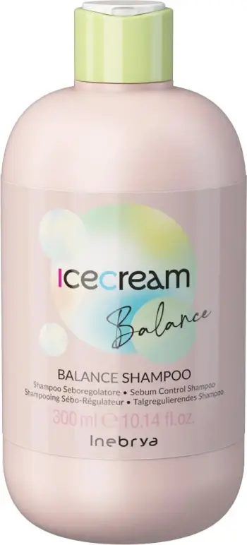 Shampo për flokë Inebrya Ice Cream Balance, balancuese për flokë të yndyrshëm, 300ml