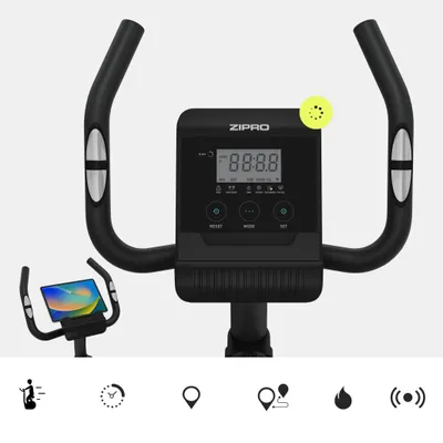 Biçikletë magnetike Zipro Beat, 120kg, e hirtë / zezë - 2