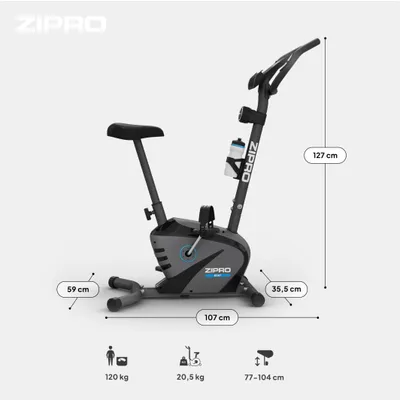 Biçikletë magnetike Zipro Beat, 120kg, e hirtë / zezë - 6