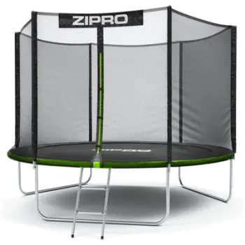Trampolinë me rrjetë të jashtme Zipro 10FT, 312 cm, e zezë/ gjelbër