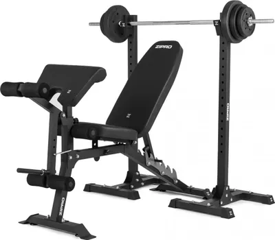 Stol fitnesi me mbajtëse Zipro Superset, 270kg, 164 x 56 x 116cm, i zi - 2
