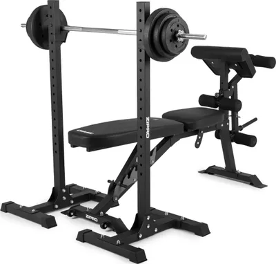 Stol fitnesi me mbajtëse Zipro Superset, 270kg, 164 x 56 x 116cm, i zi - 4