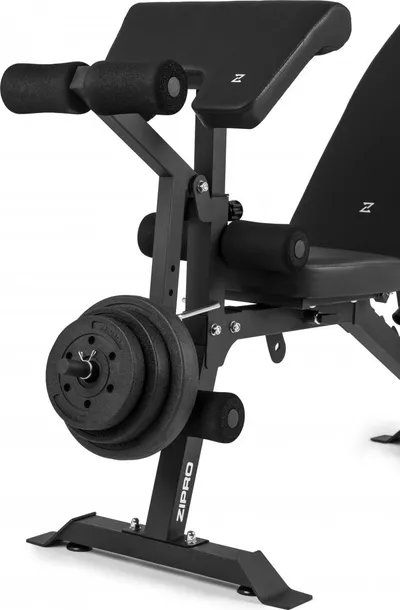 Stol fitnesi me mbajtëse Zipro Superset, 270kg, 164 x 56 x 116cm, i zi - 7