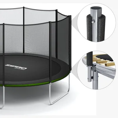 Trampolinë me rrjetë të jashtme Zipro Jump Pro, 183 cm, e zezë - 5