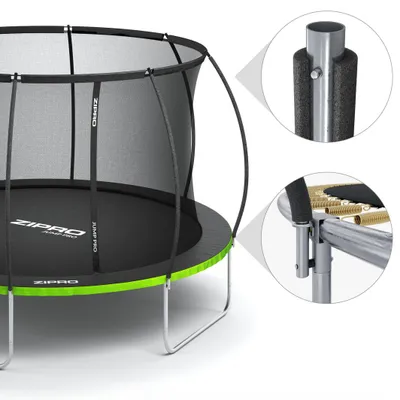 Trampolinë me rrjetë të brendshme Zipro Jump Pro, 496 cm, e zezë - 5
