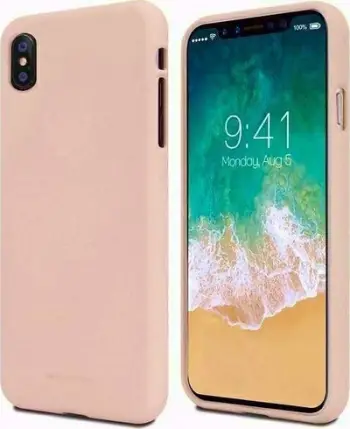 Mbulesë Mercury Soft për iPhone X XS, silikoni TPU, mat, rozë e hapur