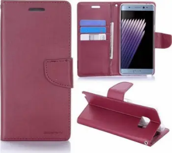 Mbështjellëse lëkure Mercury Bravo G998 për Samsung Galaxy S21, e kuqe e errët