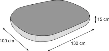 Shtrat oval për kafshë Hobbydog Oval Mattress, madhësia XXL, eco-leather, i zi