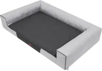 Shtrat për qen Hobbydog Victoria L, 80x55 cm, lëkurë eco, gri ash